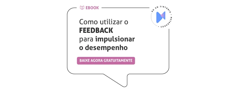 Banner para o ebook sobre Como utilizar o feedback para impulsionar o desempenho, da Metadados.