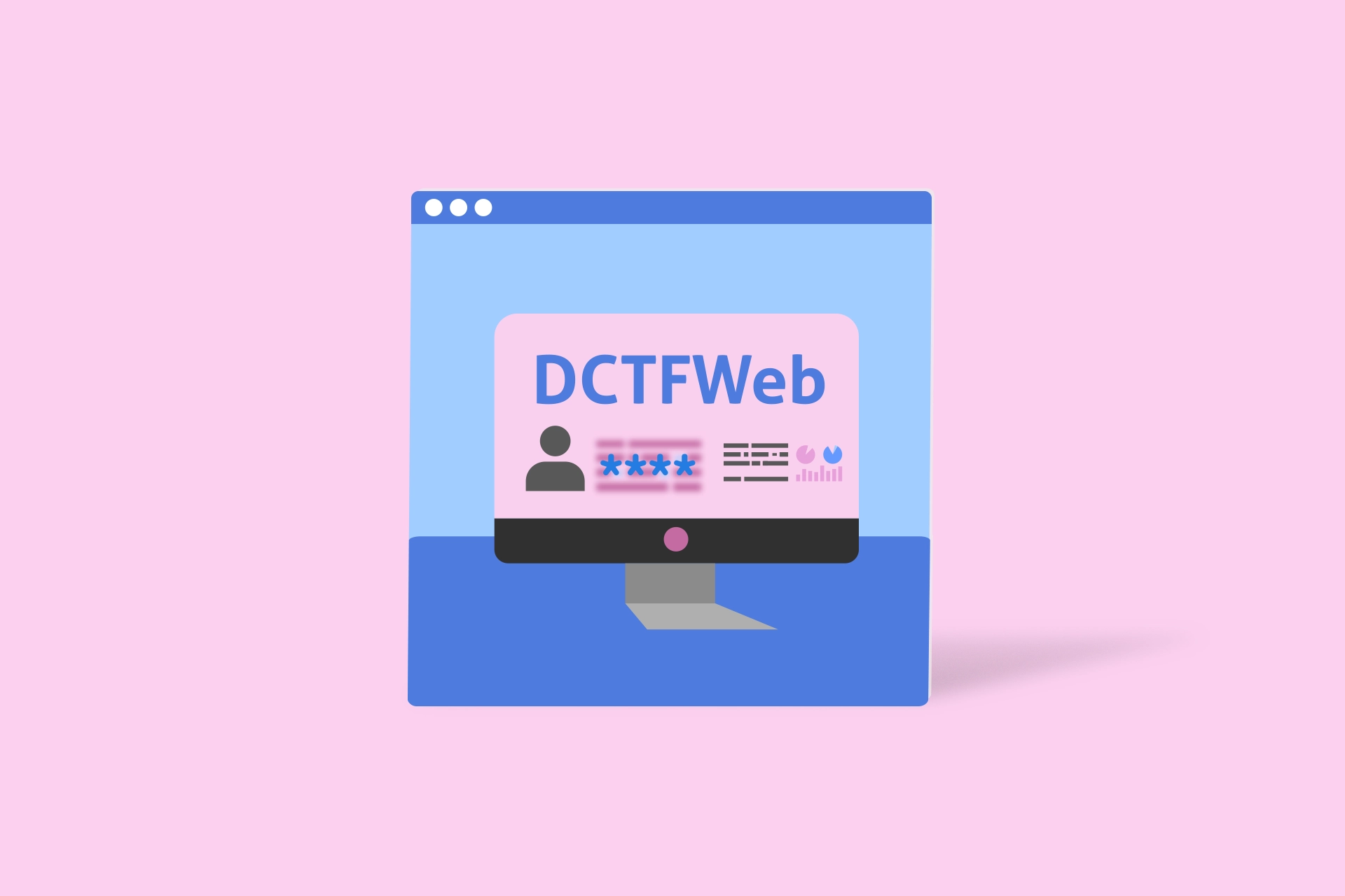 Ilustração de computador com a palavra "DCTFWeb" na tela.