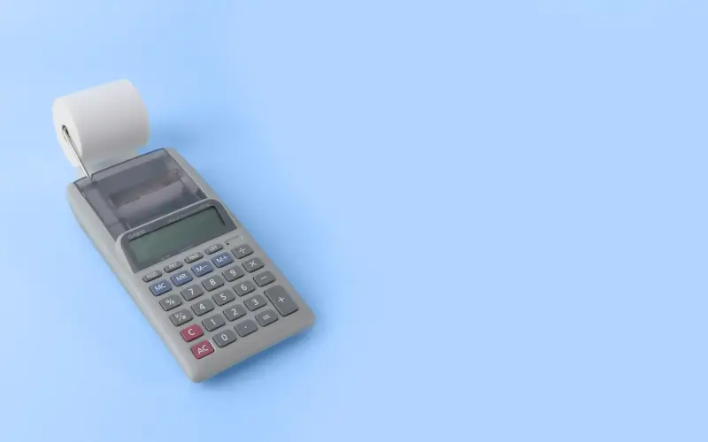 Ilustração de uma calculadora.